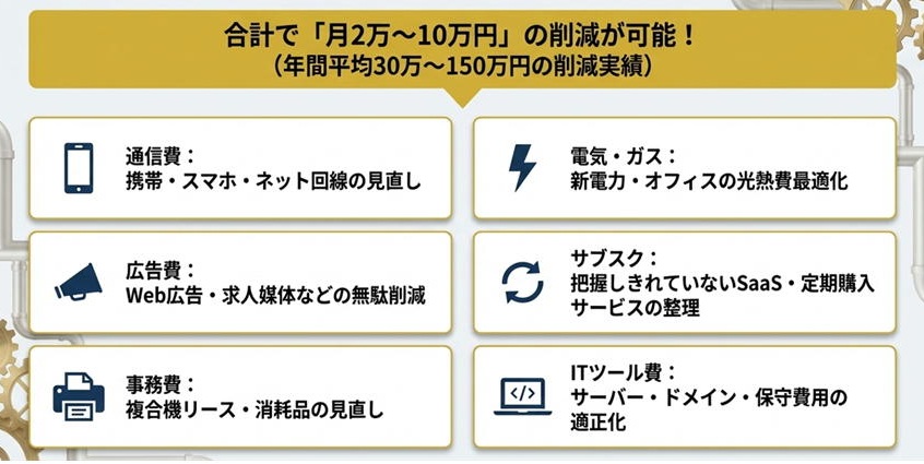 合計で月2~10万の削減が可能